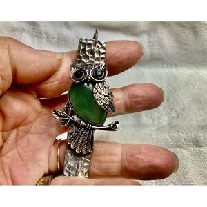 Hammered owl pendant